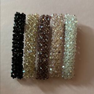Set of Five Beaded Hair Clips